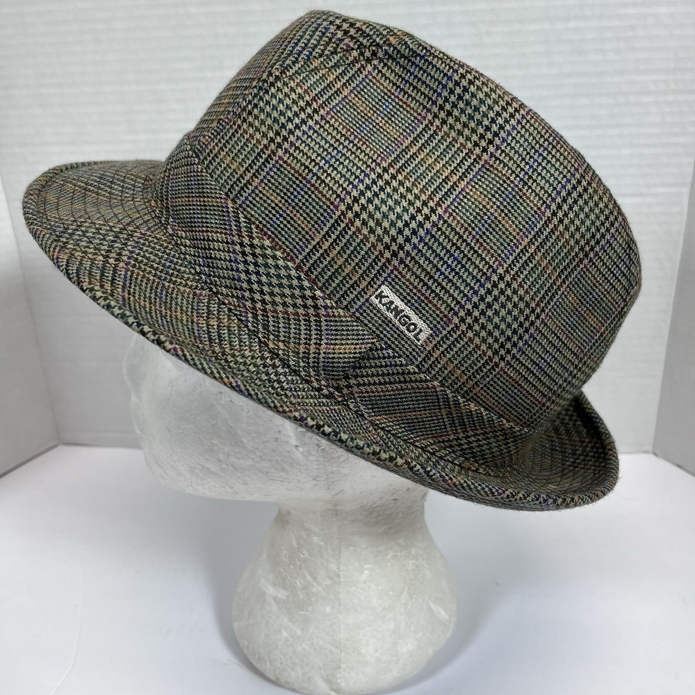 Kangol Heritage Tweed Player Trilby Fedora Hat Large Made in Italy K0191CO Plaid